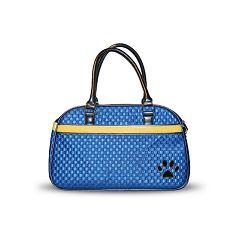 Blue weave pattern dog shoulder bag