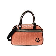 Pink weave pattern dog shoulder bag