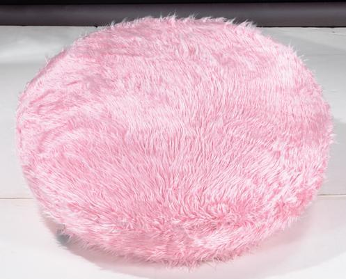 Faux fur pink round dog pillow bed