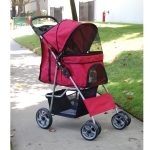 Red pet stroller for cats