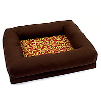 Bingo's Box brown faux-suede waverly print