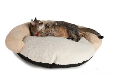 Round bolster cat bed