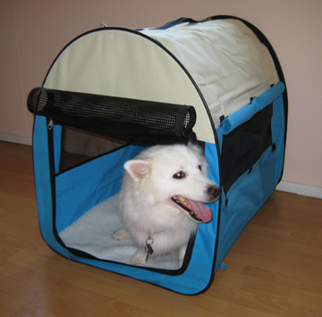 Large portable dog tent blue