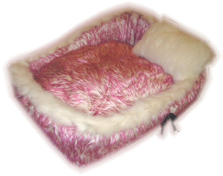 Designer Silky Fluff Dog Bed - Purple