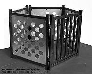 Dog door panel with multiple freestanding dog gate units